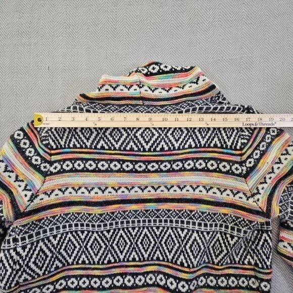 Monteau Los Angeles Hooded Open-Front Cardigan Size Large Knitted Southwestern - Picture 12 of 14